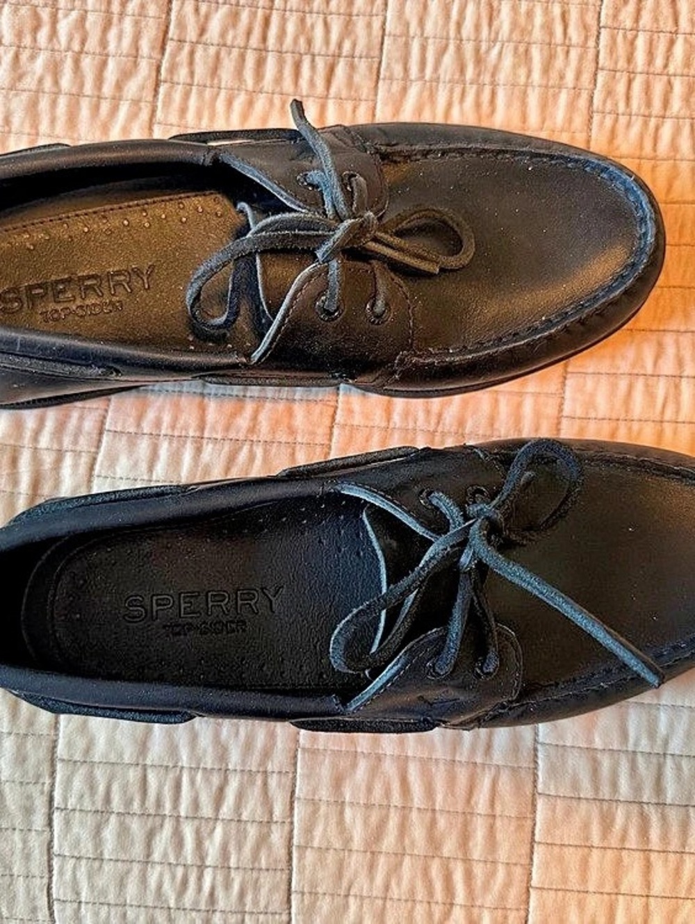 Sperry Authentic Original 2-Eye Boat Shoe Men's Black Boat Shoes US 10.5 wide